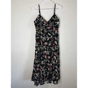 Zara Black Floral Midi Dress
